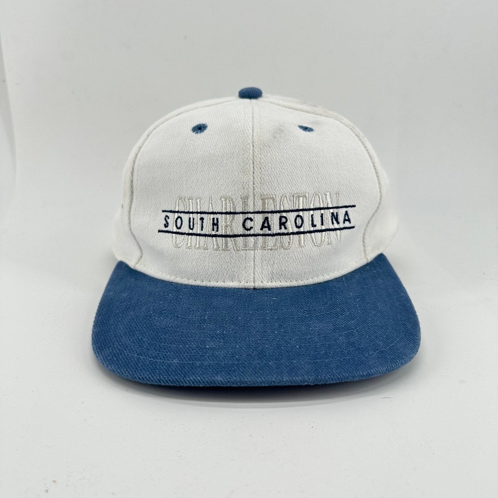 Vintage Charleston South Carolina Snapback Hat Tourist Cap Adjustable Script